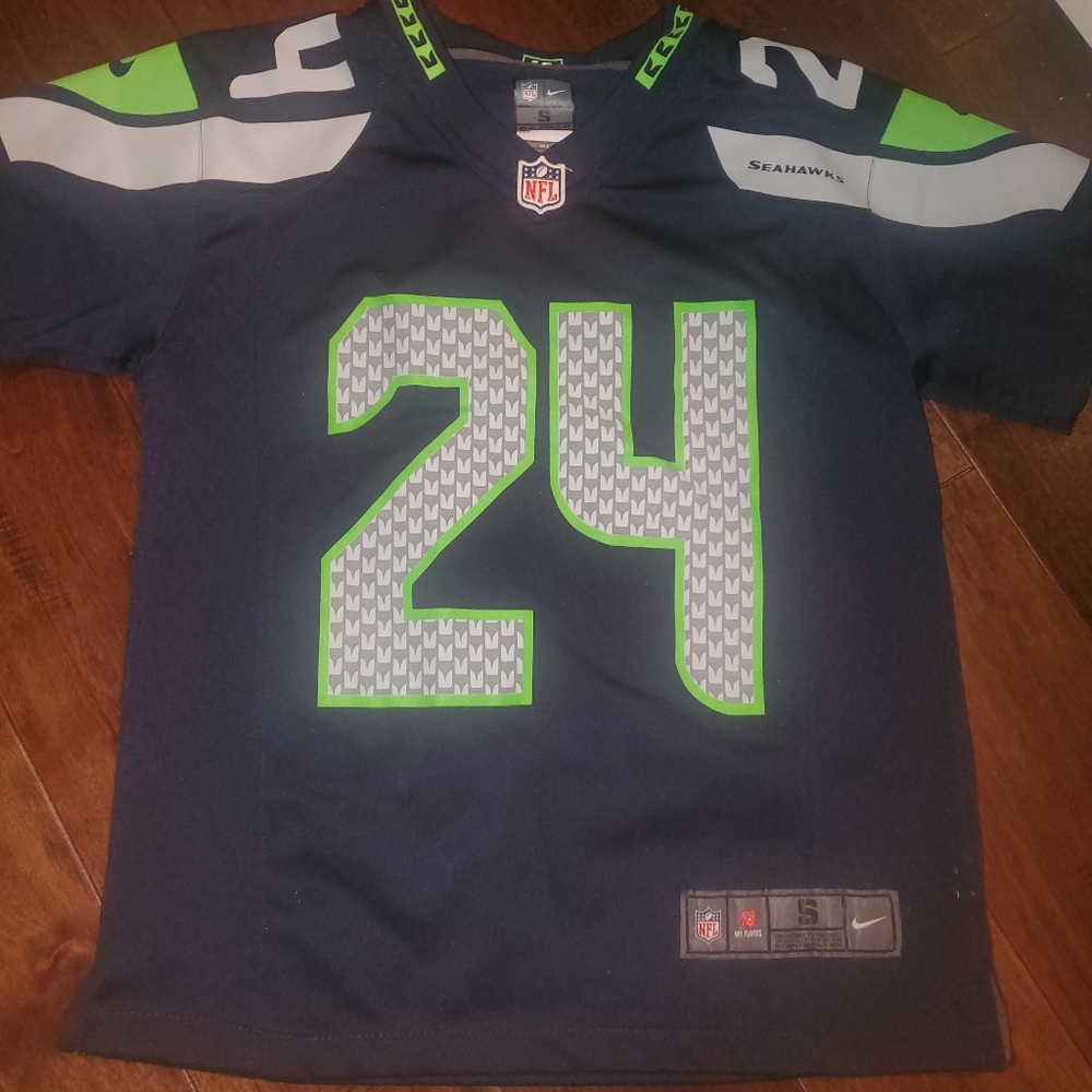NFL Seahawks Jersey Nfl Player Size Small Number 24 Kids Small Fits 6-8 Year Old